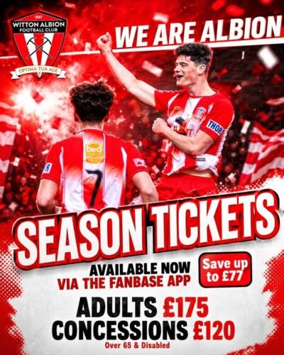 SEASON TICKETS 2026/27 – AVAILABLE NOW!