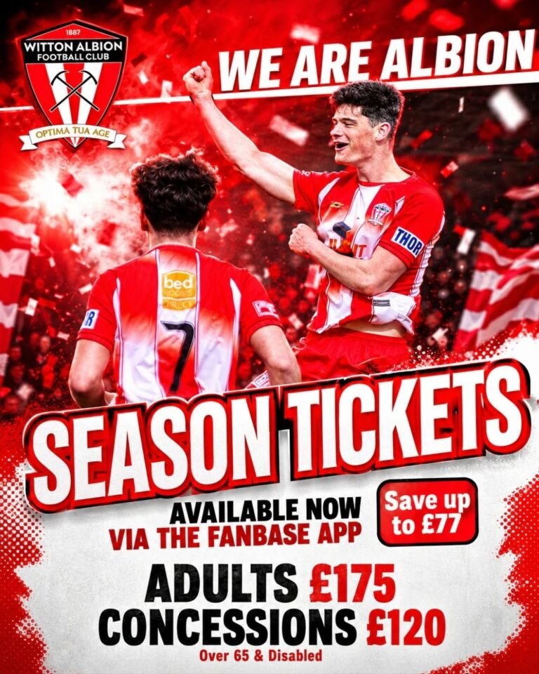 SEASON TICKETS 2026/27 – AVAILABLE NOW!