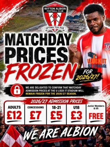 MATCHDAY TICKET PRICES FROZEN!