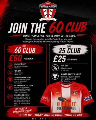JOIN THE 60 CLUB – MORE THAN A FAN. PART OF THE CLUB