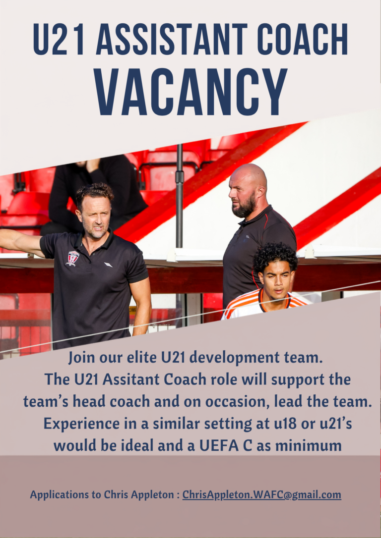 Vacancy – U21 assistant Coach